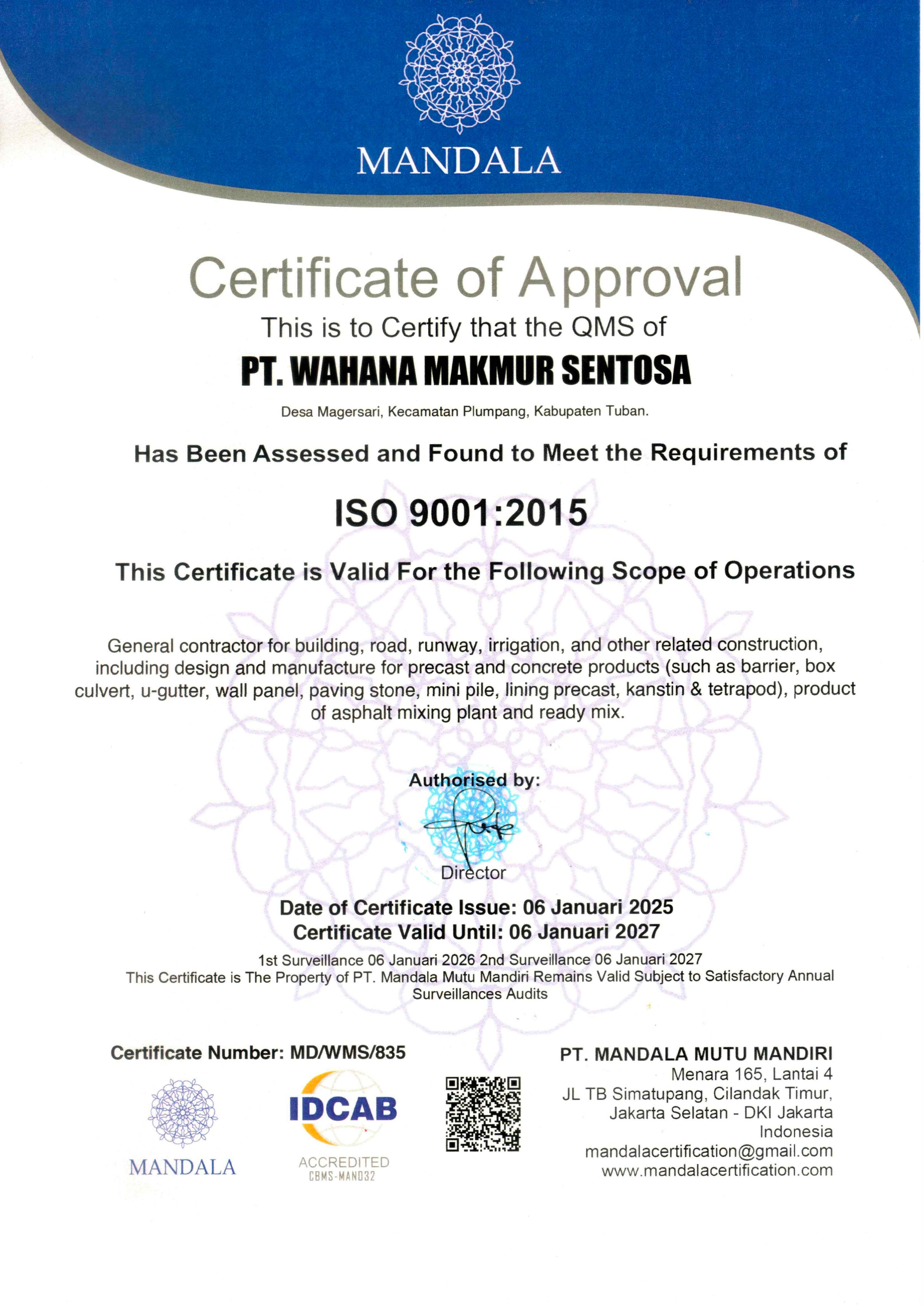 Sertifikat ISO 9001