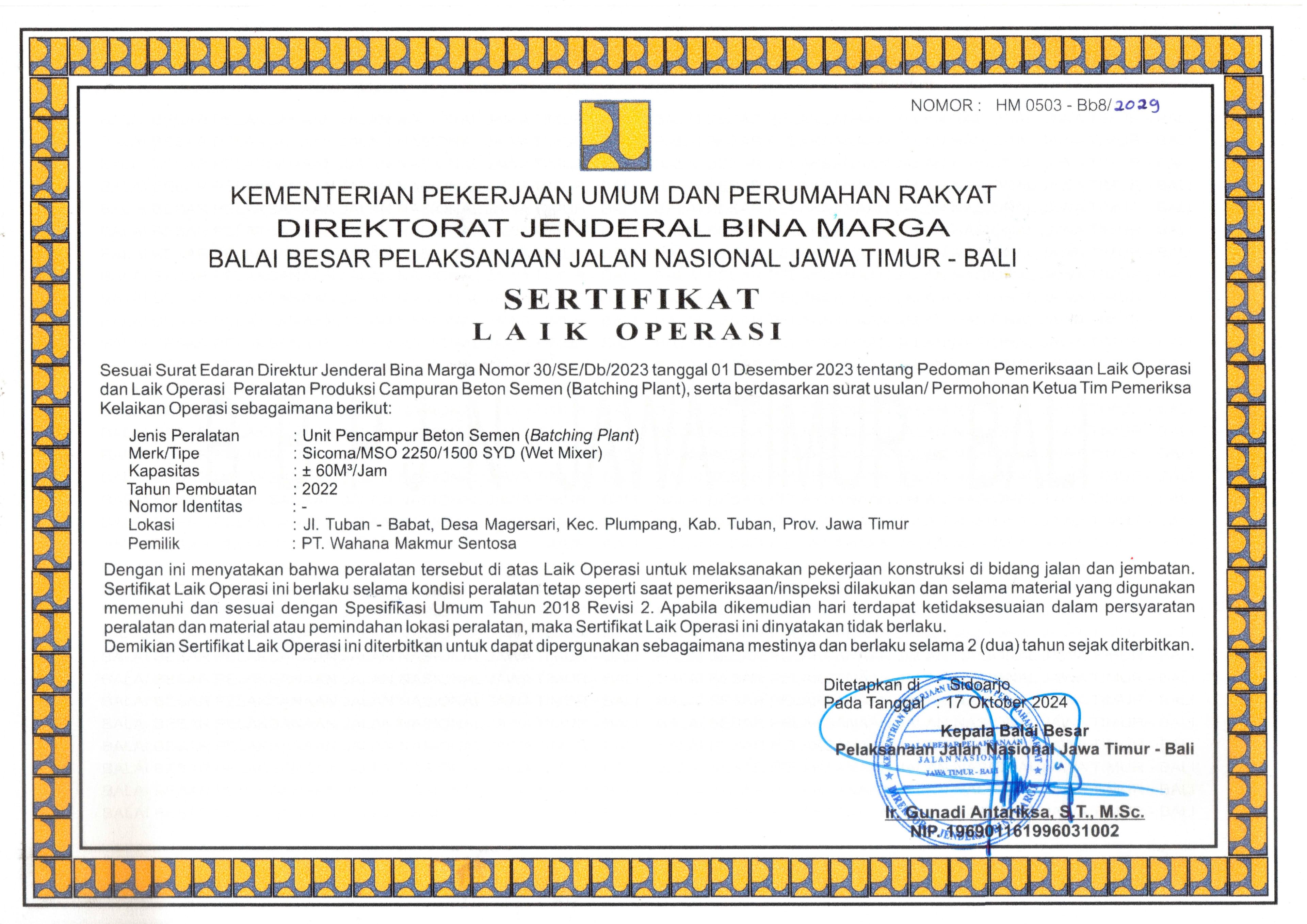 Surat Keterangan Kelaikan Operasi 1