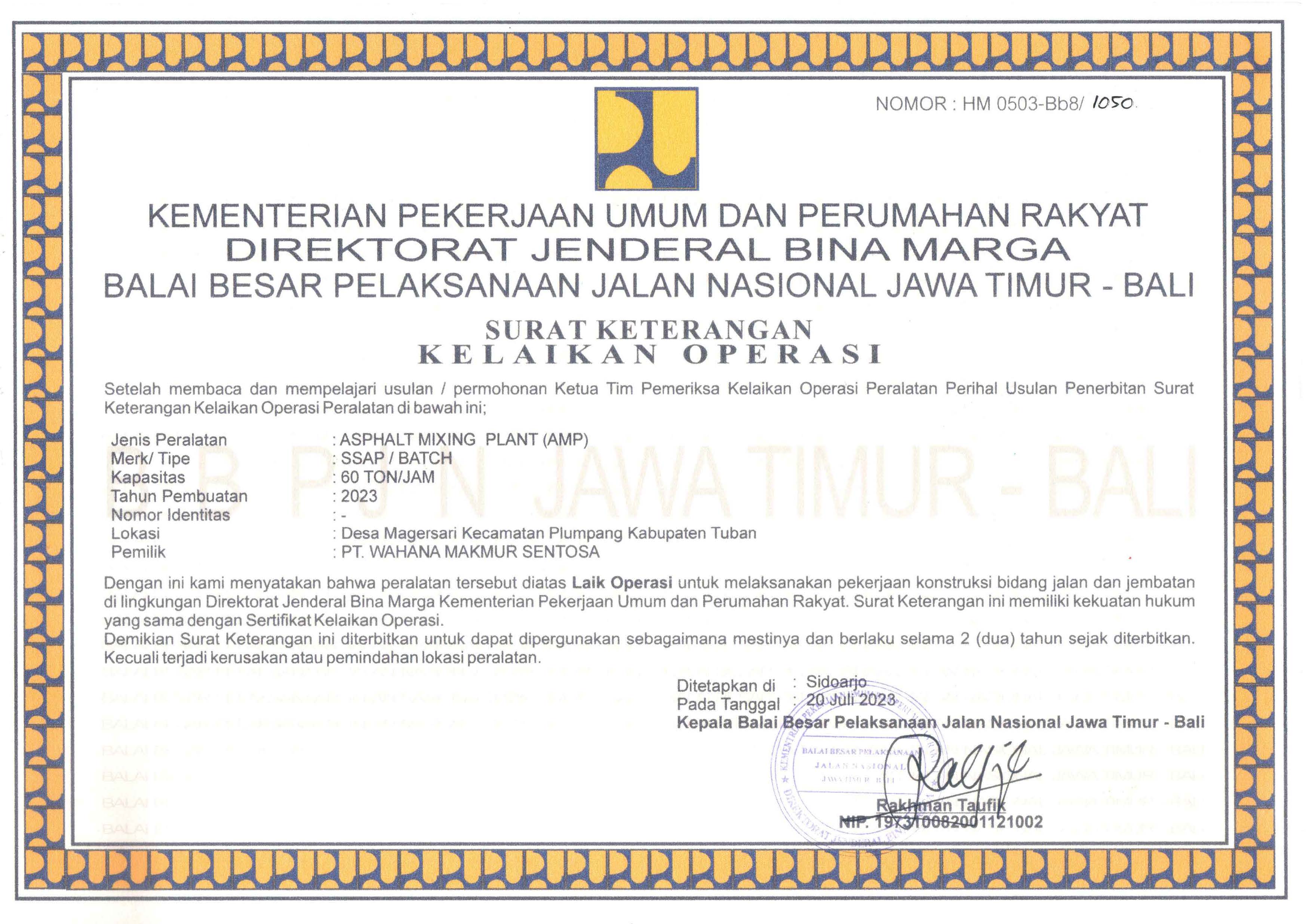 Surat Keterangan Kelaikan Operasi 2